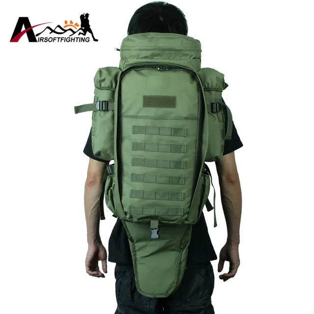 Tactical Molle System Extended Full Gear Dual Rifle Backpack Military