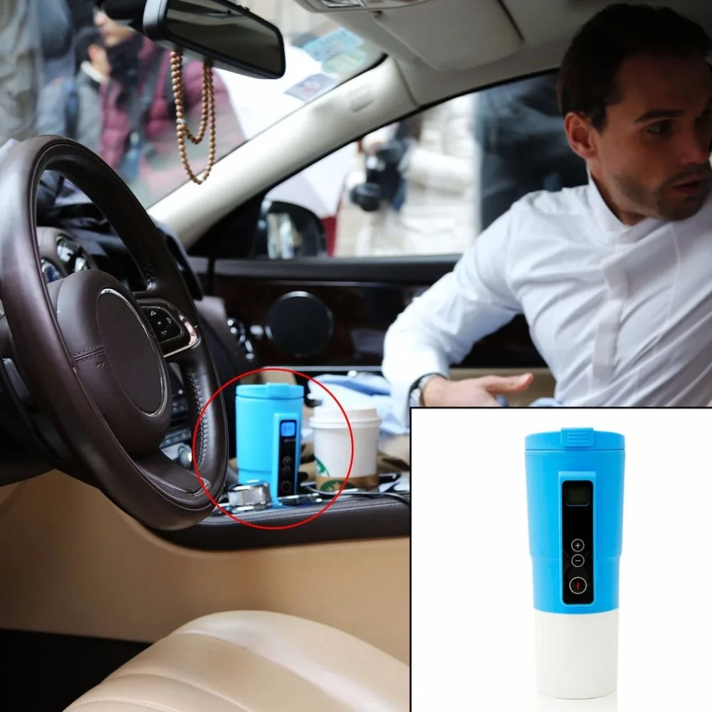 Портативная интеллектуальная Автомобильная чашка с автоматическим нагревом, регулируемая температура, автомобильная кружка для кипячения, цифровой дисплей, чайник, автомобильный термос