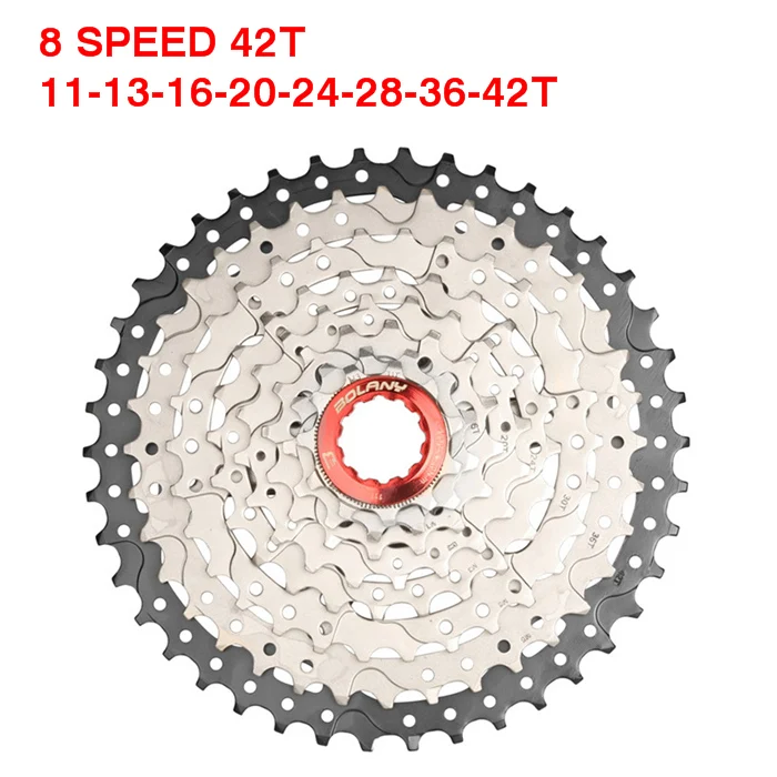 BOLANY велосипедная кассета Freewheel 8S Скорость MTB велосипед Freewheel 11-40 T/11-42 T для SHIMANO/SRAM горный велосипедный маховик звездочка - Цвет: RED 42T