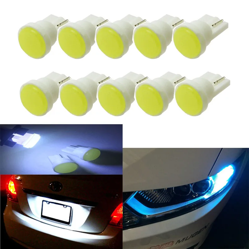 10 шт. керамические светодиодные лампы для салона автомобиля T10 COB W5W 168|car light|blue