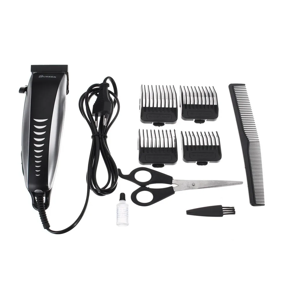 Professional Electric Hair Trimmer Clipper Cutting Machine Men Kids Adult Shaver With Long Comb