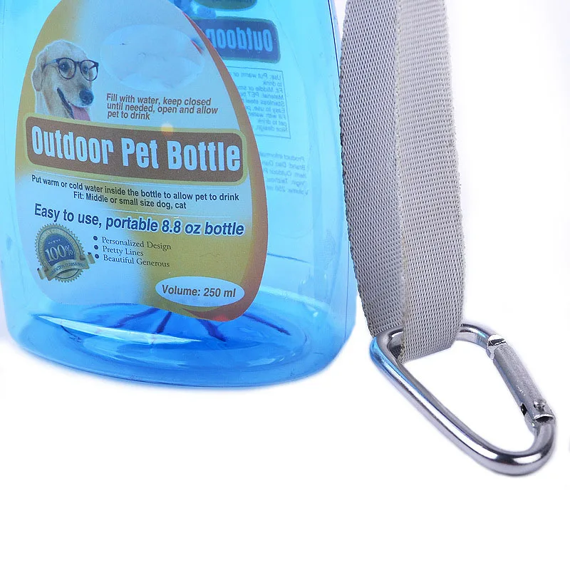 Pet Dog Water Bottle 250ml Plastic Portable Dog Water Bowl Pet Outdoor Travel Drinking Water Feeder Cute Storage Water Container2