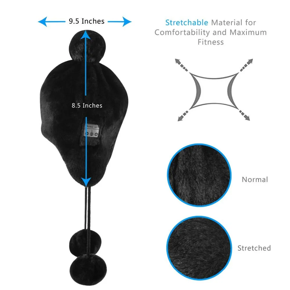 Лучший рождественский подарок, Bluetooth 4,2 шапочка, музыкальная шапка, беспроводная Bluetooth гарнитура, наушники, стерео динамик, шапка без рук