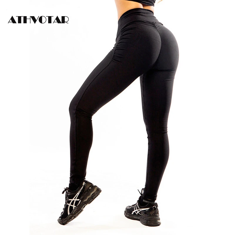 ATHVOTAR S-XL, женские леггинсы для фитнеса, Полиэстеровые леггинсы, большой размер, черные тонкие джеггинсы, леггинсы с высокой талией, женские брюки