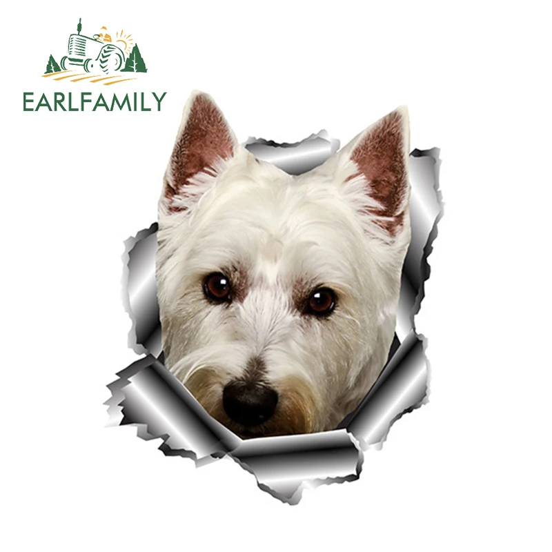 EARLFAMILY 13 см x 10 7 3D виниловая наклейка с изображением собаки рваная металлическая