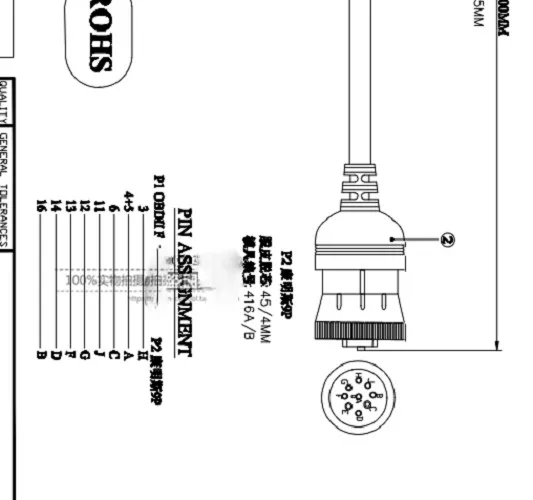 Круглый J1939-9 Pin Deutsch к БД OBD2 OBDII 16 Pin грузовик Diagnistic соединительный кабель J1939 9 Pin