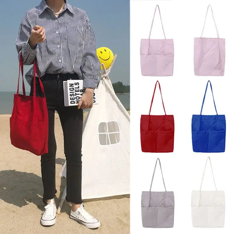 

New Women's Shoulder Large Reusable Shopping Tote Cotton Linen Bag Casual Beach School Handbag 34x36cm