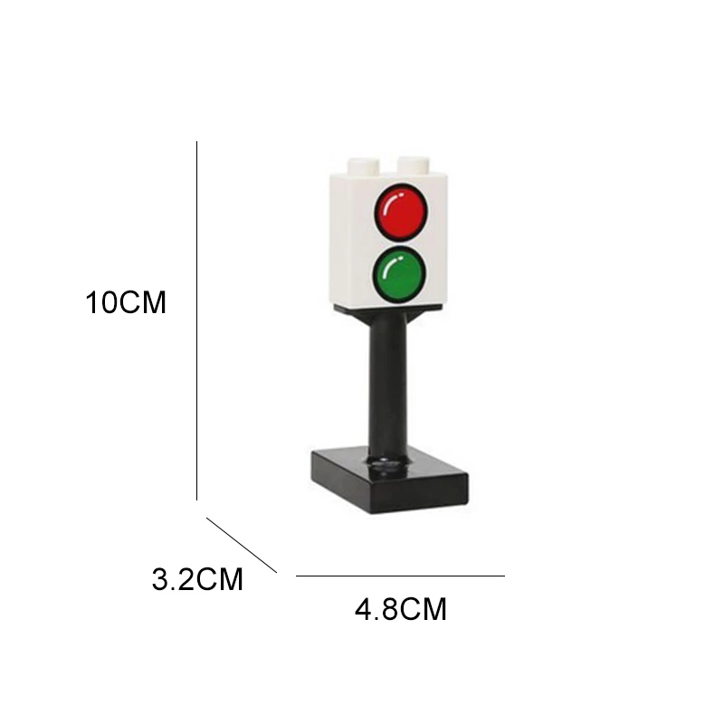 Автомобиль орбита наборы кирпичи железная дорога большой Железнодорожный строительные блоки трейлер аксессуар DIY детские игрушки совместим с Duplo трек подарок - Цвет: Traffic lights