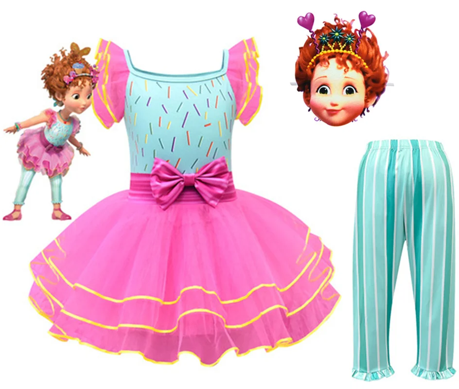 

2019 new summer children fancy nancy dress pants suit cosplay costume Halloween performance show set