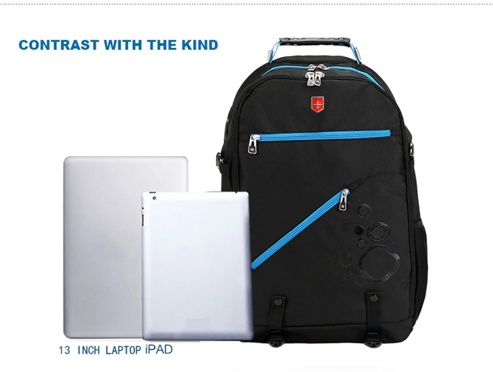 Швейцарский многофункциональный мужской рюкзак большой емкости повседневные компьютерные сумки женские дорожные рюкзаки с водонепроницаемым 18 дюймовым рюкзаком