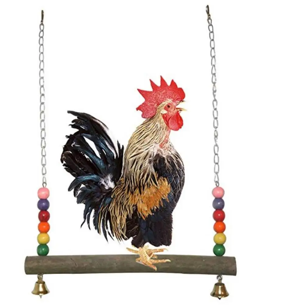 Жевательная игрушка для попугаев большие качели подвеска мост цепь качели для петуха курица птицы подъем и жевательная ПЭТ качели - Цвет: A