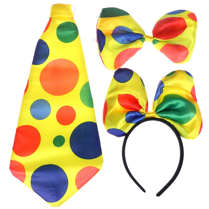 

Party Favor Cosplay Performance Props Funny Big Polka Dot Bowtie Clown Tie Necktie For Adults Christmas Navidad Decorations