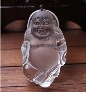 

Natural Pure quartz White crystal carving Buddha all the best Guardian Necklace Fashion Jewelry pendant Amulet Knot Lucky