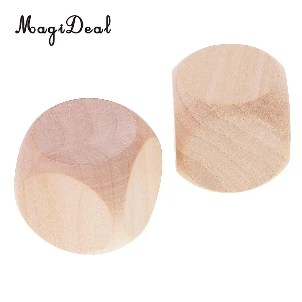 MagiDeal 10 Piece/Set 3cm Wooden Dices D6 Six Sided Blank DIY for D&D TRPG MTG Toys