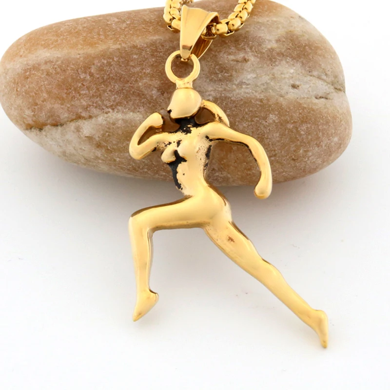 

Runner Jewelry , Runner Necklace , jogging girl , Running Girl pendant , Stainless steel Sports Necklace , Christmas Gift