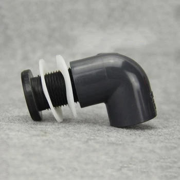 

32mm Inner Diameter Extended Type 90 Degree Elbow UPVC Inlet Outlet Joint Pipe Fitting Connector For Aquarium Fish Water Tank