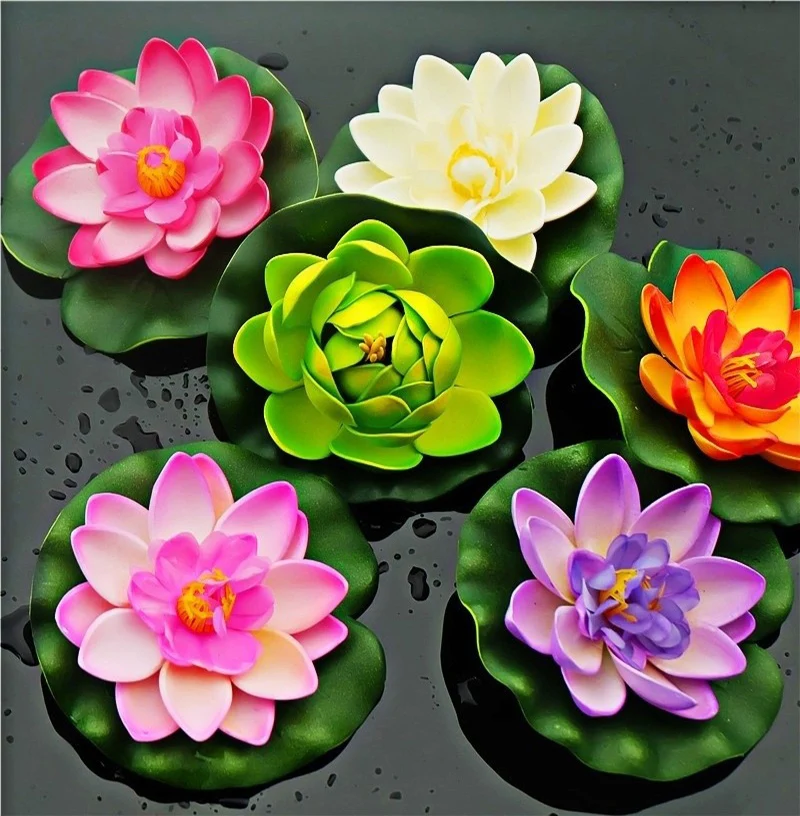 

12Cm Lotus Lilies Simulation Waterscape Sleeping Beauty Mini Mall Outdoor Decorative Artificial Flowers Floating In Water