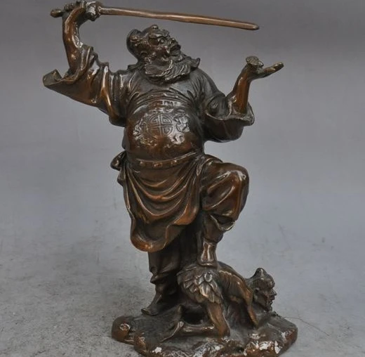 

China Bronze Copper famous Feng Shui Zhong Kui ZhongKui Hold Sword Catch Ghost