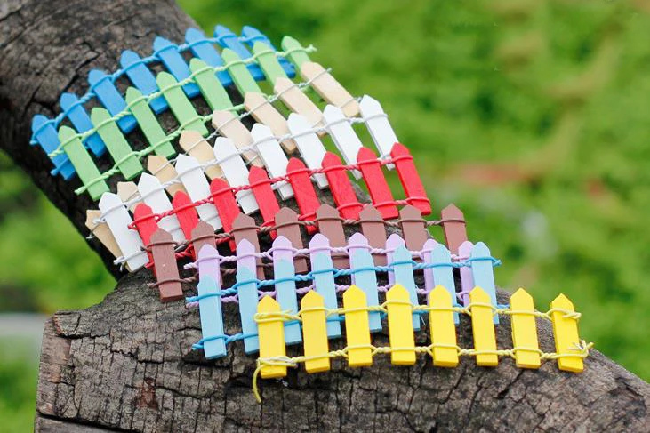 

4pcs/lot Flexible Wooden Fence Fairy Garden Miniatures Micro Landscape Ornaments Terrarium Figurines Home Decoration Accessories
