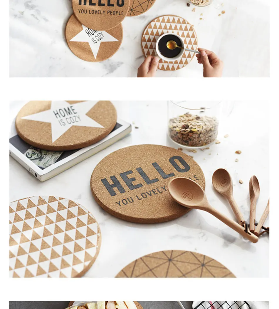 Chic Elegant White Star Wood Drink Coaster Pad Coffee Cup Mat Tea Pad Dining Soft Wooden Placemats Decoration Accessories 1pcs (4)