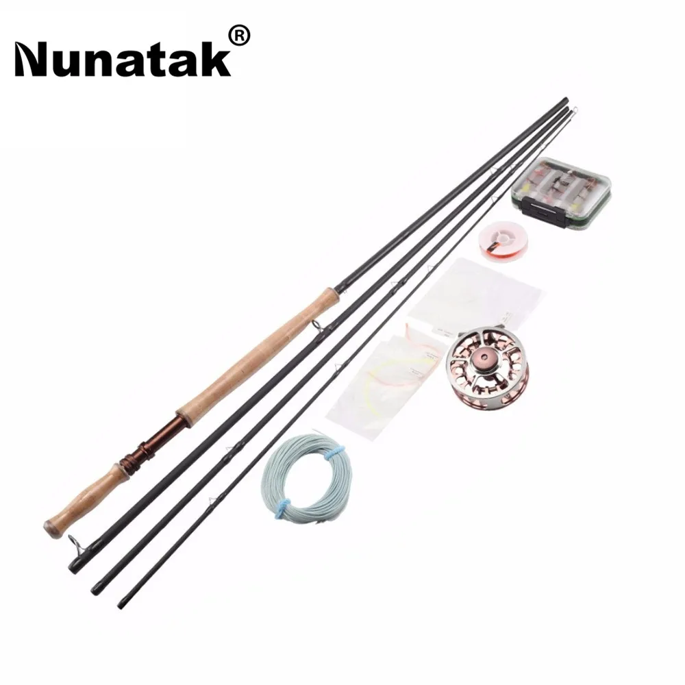 Nunatak ذبابة قصبة الصيد تعيين كومبو maxway الشرف 9/10 3.9 متر قضيب + أجزاء يطير السحر + إغراء الصيد بكرة + 24 مربع