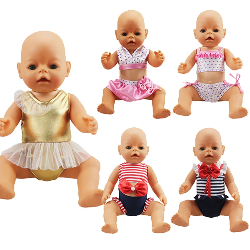 

18-inch Doll Swimsuit-Fashioh Bikini Outfit for My Baby-18"/43-46 cm life/ new born doll Accessories Cute Clothes fit Girl Gifts