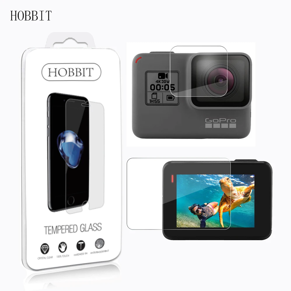 For GoPro Hero 5 Black / Hero 6 0.3mm 2.5D 9H Tempered Glass Screen