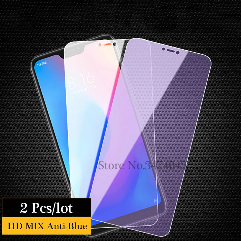 Закаленное стекло 2 шт./лот 2.5D для Xiaomi Redmi 6 Pro 6A защита экрана 0 26 мм 9H от синего