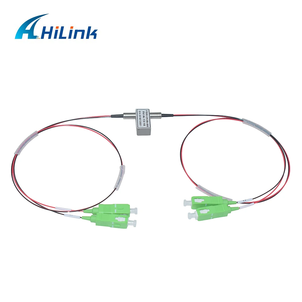 2x2B 1310 1550nm SM 990um SC APC коннектор оптический переключатель 5 В фиксация/без фиксации |