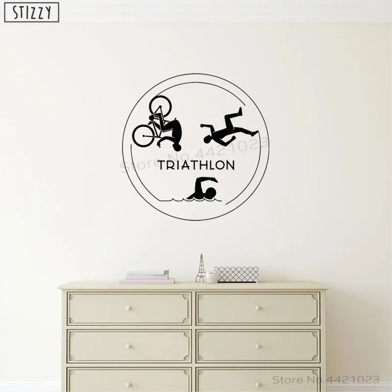 STIZZY Wall Decal Modern Triathlon Sport Wall Sticker Decor Symbol