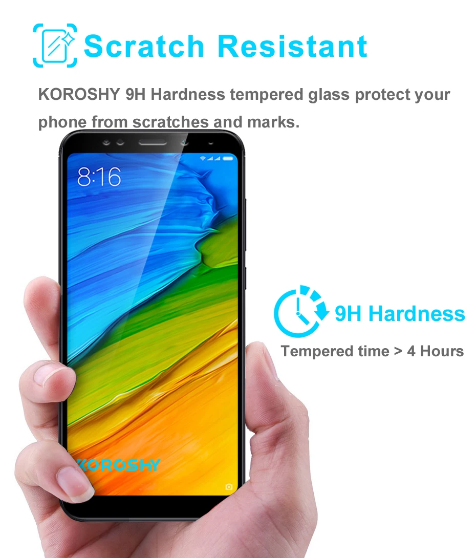KOROSHY Full Cover Tempered Glass for Xiaomi Redmi 5 Plus Redmi5 Plus Xiomi Redmi 5 Plus Screen Protector Ultra Thin Glass Film (5)