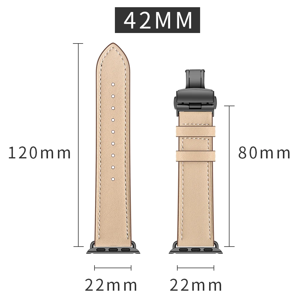 Коричневый кожаный ремешок с застежкой-бабочкой для часов 38 мм 42 мм ремешок для Apple Watch Series 1 2 3 сменные Наручные Ремни