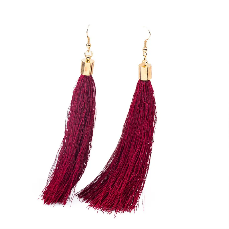 Fashion Trendy Earrings for women Bohemian Earrings Women Long Tassel Fringe Elegant Dangle Earrings Jewelry Brincos Y05#N (1)