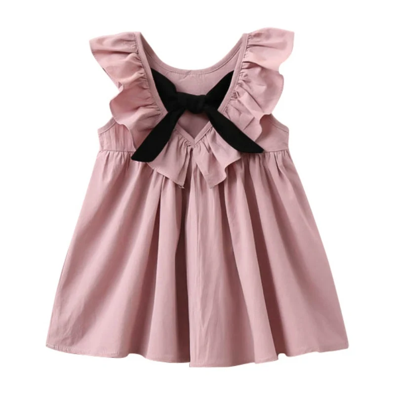 

Baby Dress Summer Cotton Bowknot Dresses For girls Summer Kids Infant Clothes Baby Girls