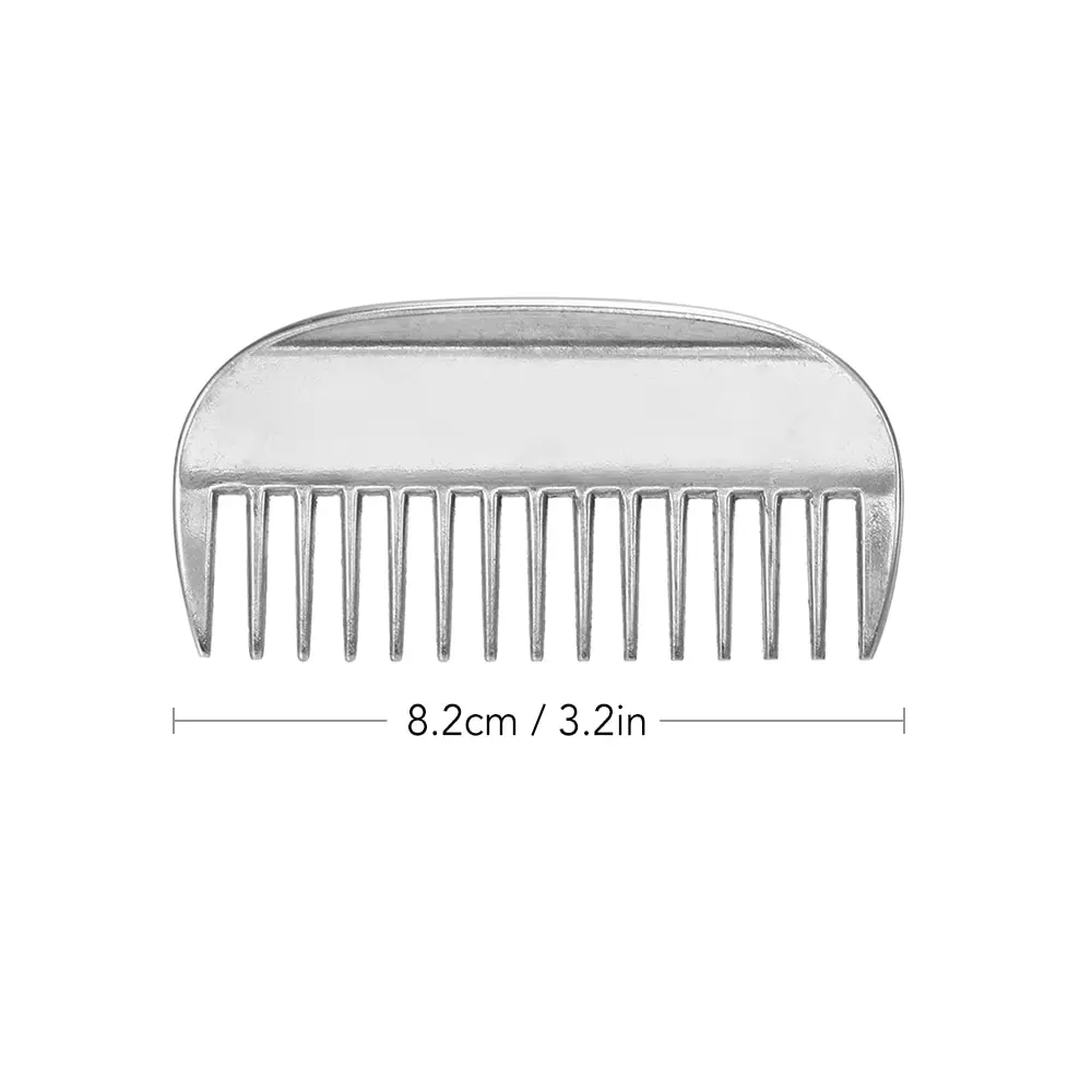 3.5 inches 3.9 inches Lixada Aluminium alloy horse comb mane tail pulling comb metal horse care tool 6.5 inches 3.2 inches. 