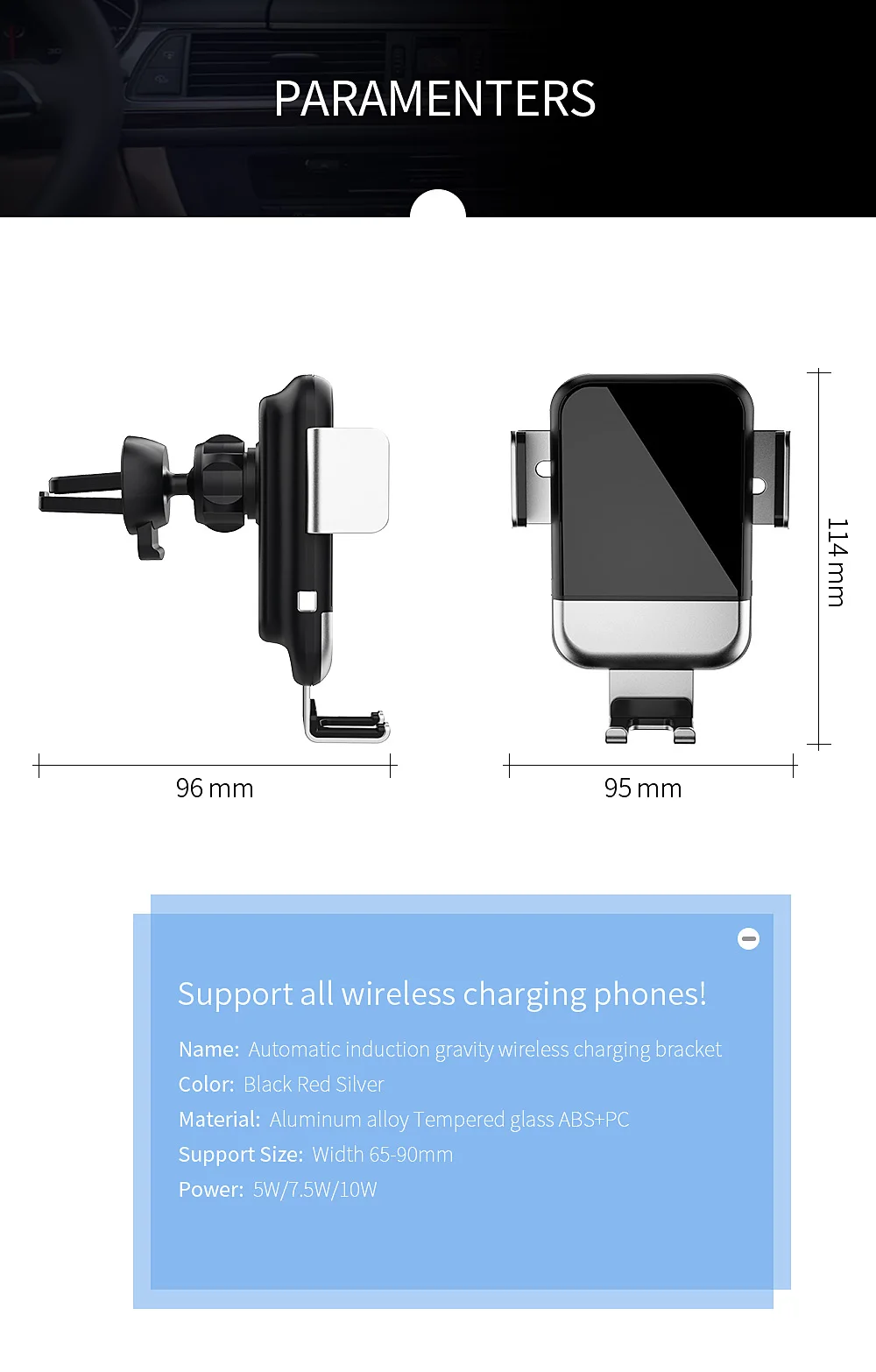 Автомобильное беспроводное зарядное устройство Essager с автоматическим зажимом Qi для iPhone x samsung Xiaomi Mi 9 Быстрое беспроводное автомобильное зарядное устройство держатель для телефона