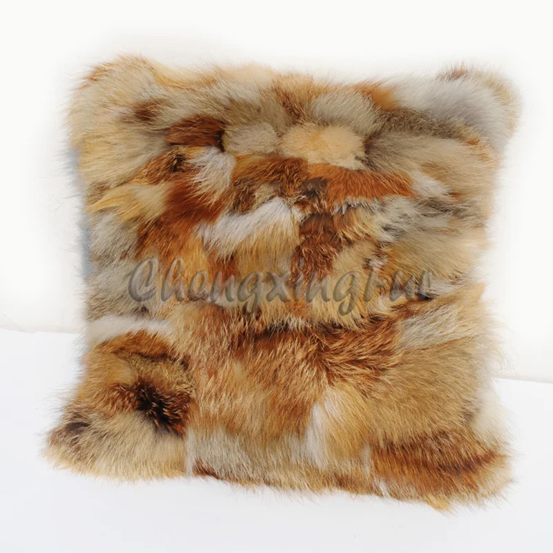 

CX-D-69 China Factroy Cushion Cover Red Fox Fur Pillow Cover