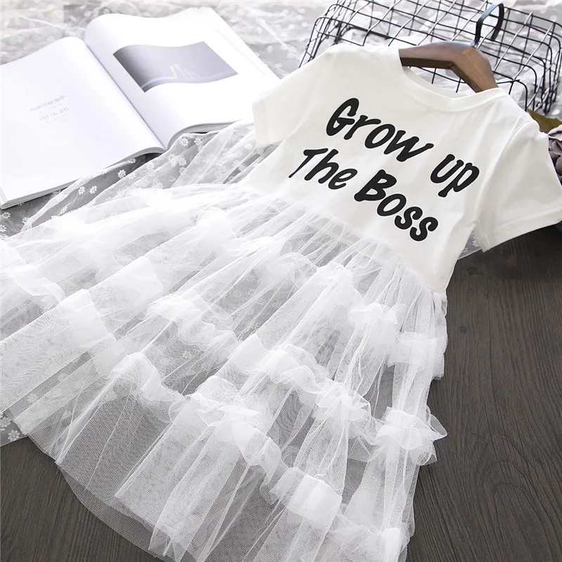 

GHFTTY Girl Dress Princess Party Pageant Dress Lace cake tutu luxuriant Girls Kids Wedding Flower long Short sleeveTulle Dress