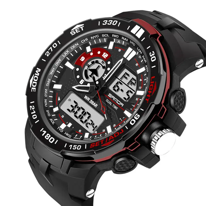 SANDA fashion military sports watch men's quartz waterproof watch 2018 new hot Jam alarm multi-fung