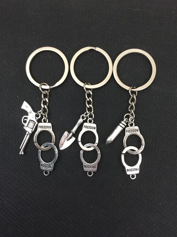 

2018 / Fashion Hot Silver 3 Criminal Partner Alloy Pendant Keychain Squads Handcuffs
