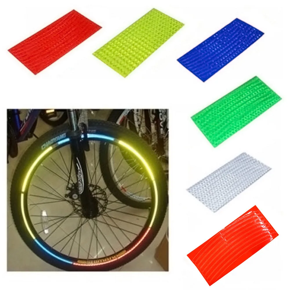 1PCS 21cm x 8cm luorescent MTB Bike Bicycle Sticker Cycling Wheel Rim