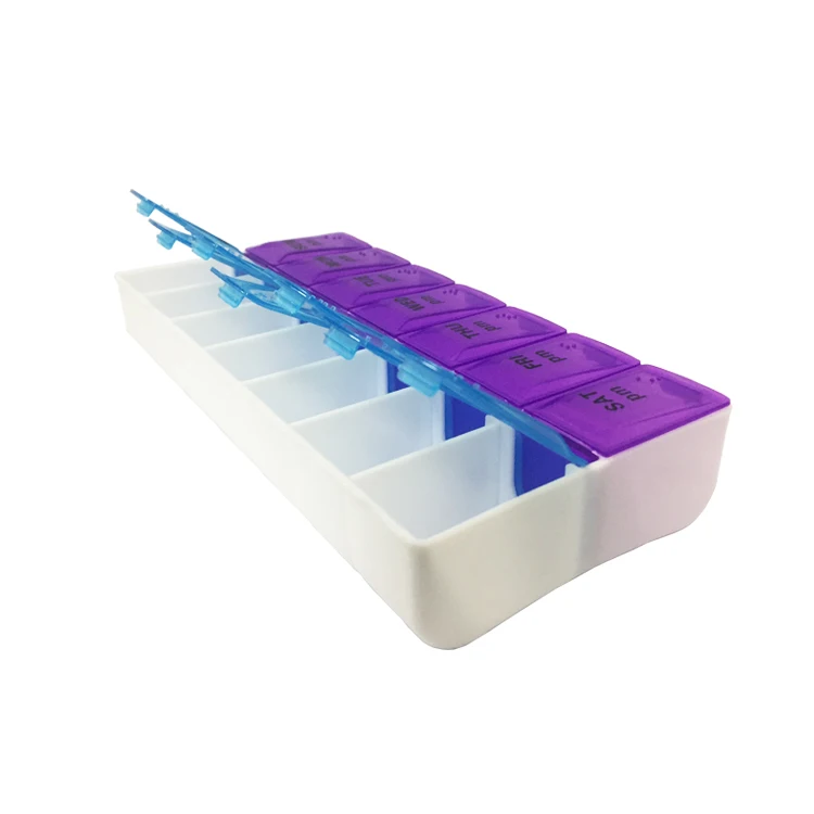 Аптечка для таблеток 7 дней 14 отсеков еженедельная пластиковая таблетница