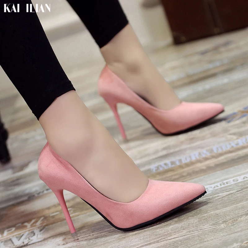 

2019 Women shoes concise high heels office Lady pumps thin heels Female fashion ladies shoe comfortable heels pointed toe Lady