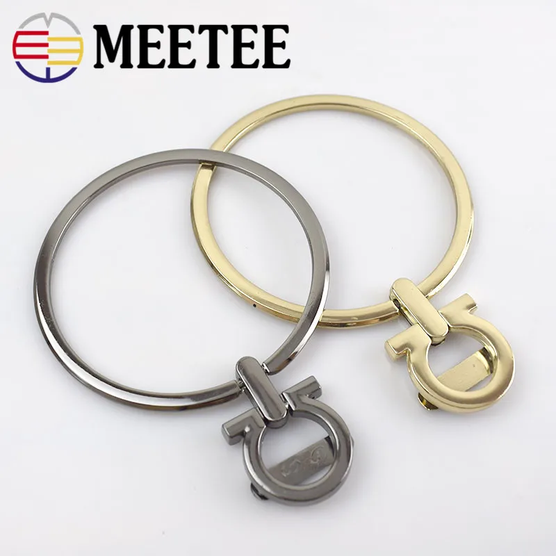 Meetee, 2 шт, 8,8*14 см, металлические круглые ручки, аксессуары для багажа, сделай сам, кожа, ремесла, сумка, украшение, материал F1-58
