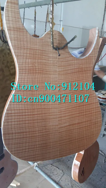 

new Big John double wave 7 strings electric guitar sticking tiger stripes maple mahogany body without hardware F-2139