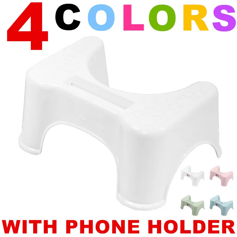 

4 Colors Squatty Potty Toilet Stools With Phone Stand 47.5x34.8x21.5