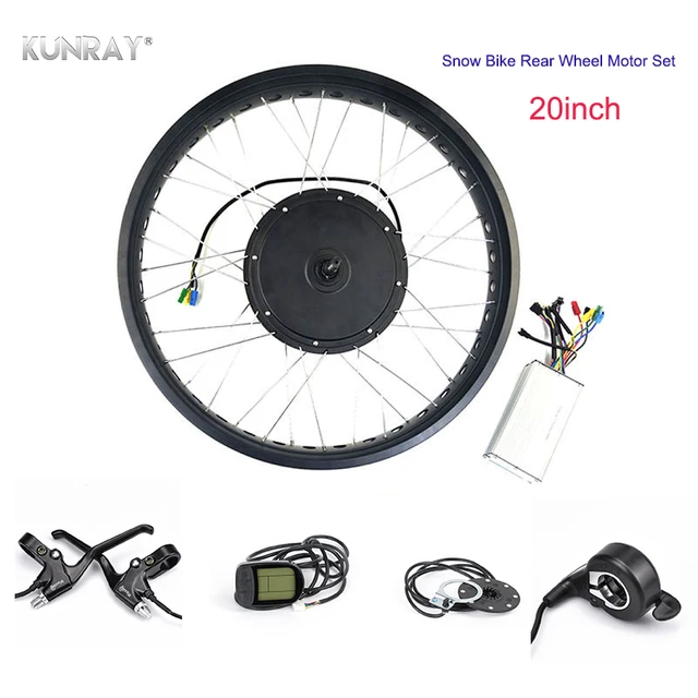Kunray Electric Fat Bike Motor Rear Wheel 20inch 48v 1000w Kunray Electric Fat Bike Motor Rear Wheel 20inch 48v 1000w Bicycle Conversion Kit Snow E Hub Kt Display