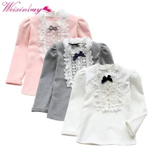 Autumn Winter Spring Toddler Kids Baby Girls Boys Cute Bowknot Shirt Long Sleeve Princess Ruffle Tops Clothes