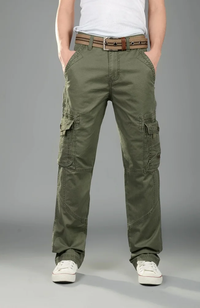  Mens Cargo Pants Casual Mens Pant Baggy Regular Cotton Trousers Male Combat Military Tactical Pants