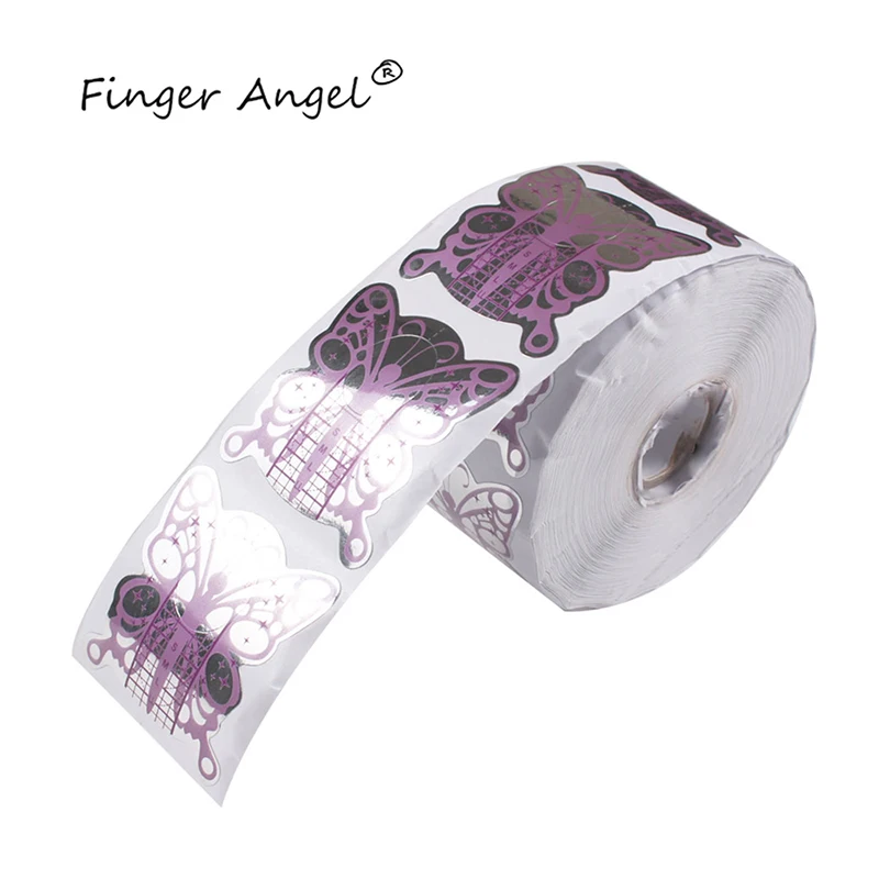 Finger Angel 50/100/500 шт. формы ногтей Nail Art Руководство Бумага советы бабочка Гель-лак для ногтей УФ расширение французский для маникюра